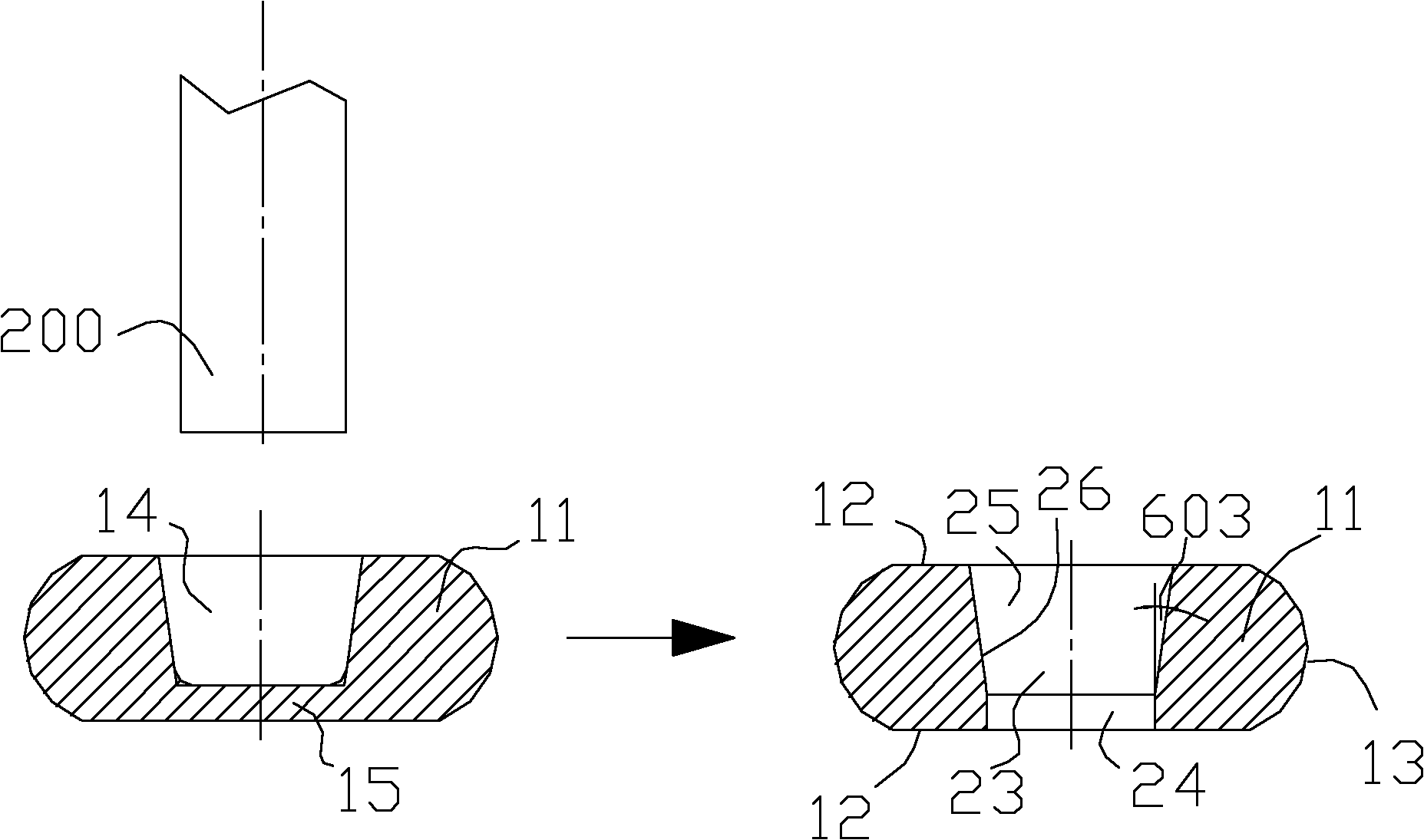 Method for manufacturing intermediate formed body of driven gear of rear axle of small and medium-sized automobile