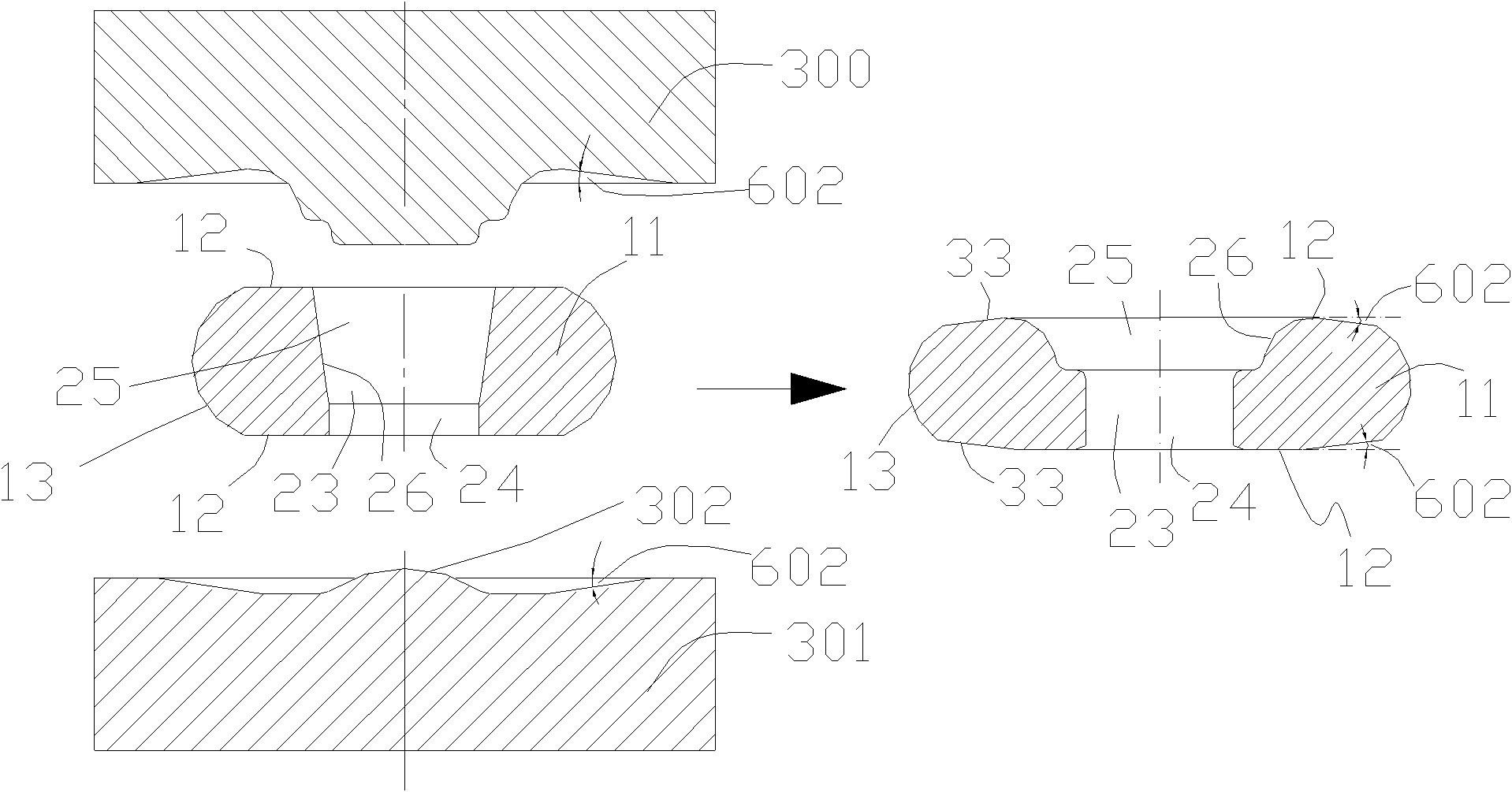 Method for manufacturing intermediate formed body of driven gear of rear axle of small and medium-sized automobile