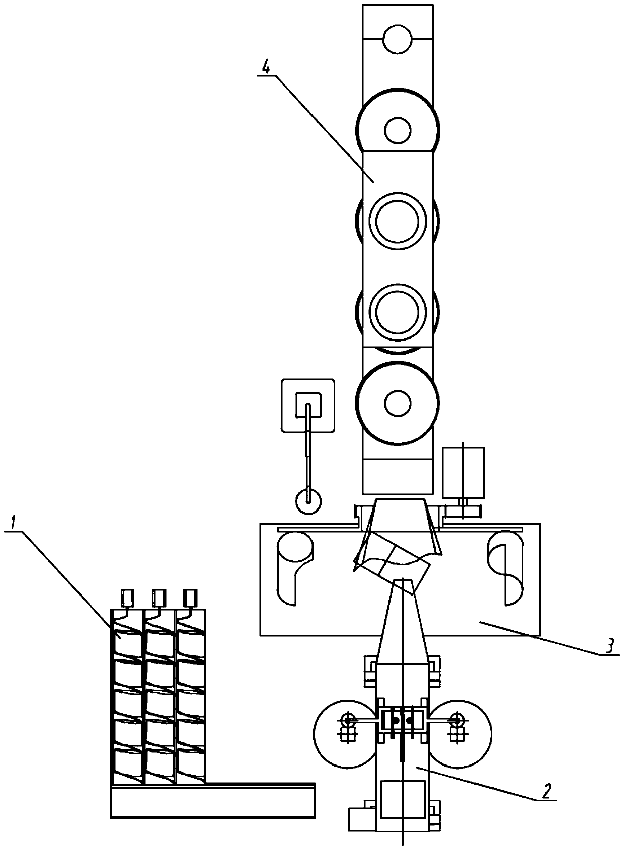 Full-automatic cooked wheaten food making and blending device for packaged cooked wheaten food selling