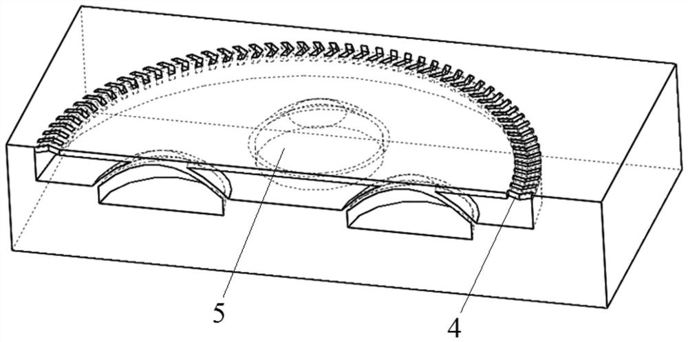 PMUT unit driven by embedded arch thin films and preparation method thereof