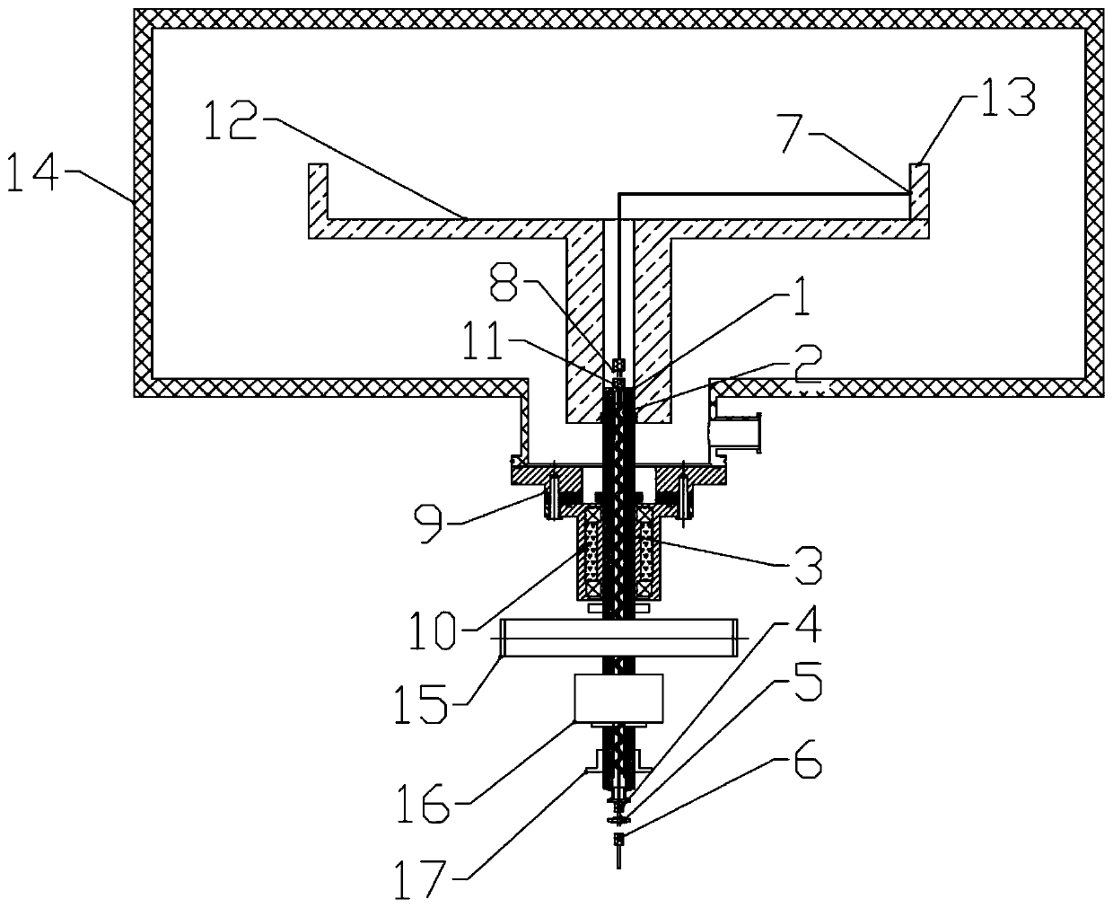 Rotary shaft of rotary workpiece with voltage and temperature measuring signal being conducted in co-shaft mode and installation method