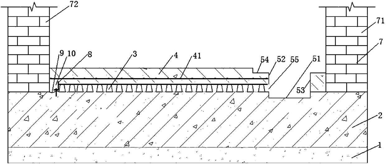 Ground structure with underground space having drainage and seepage functionand construction method thereof