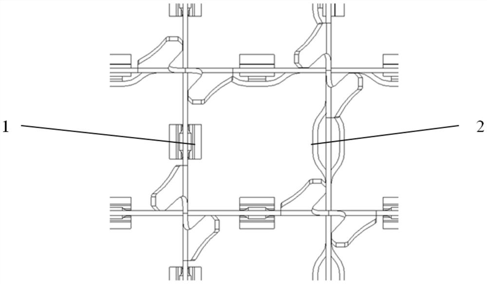 A grid spring and positioning grid with improved anti-abrasion performance and reduced resistance