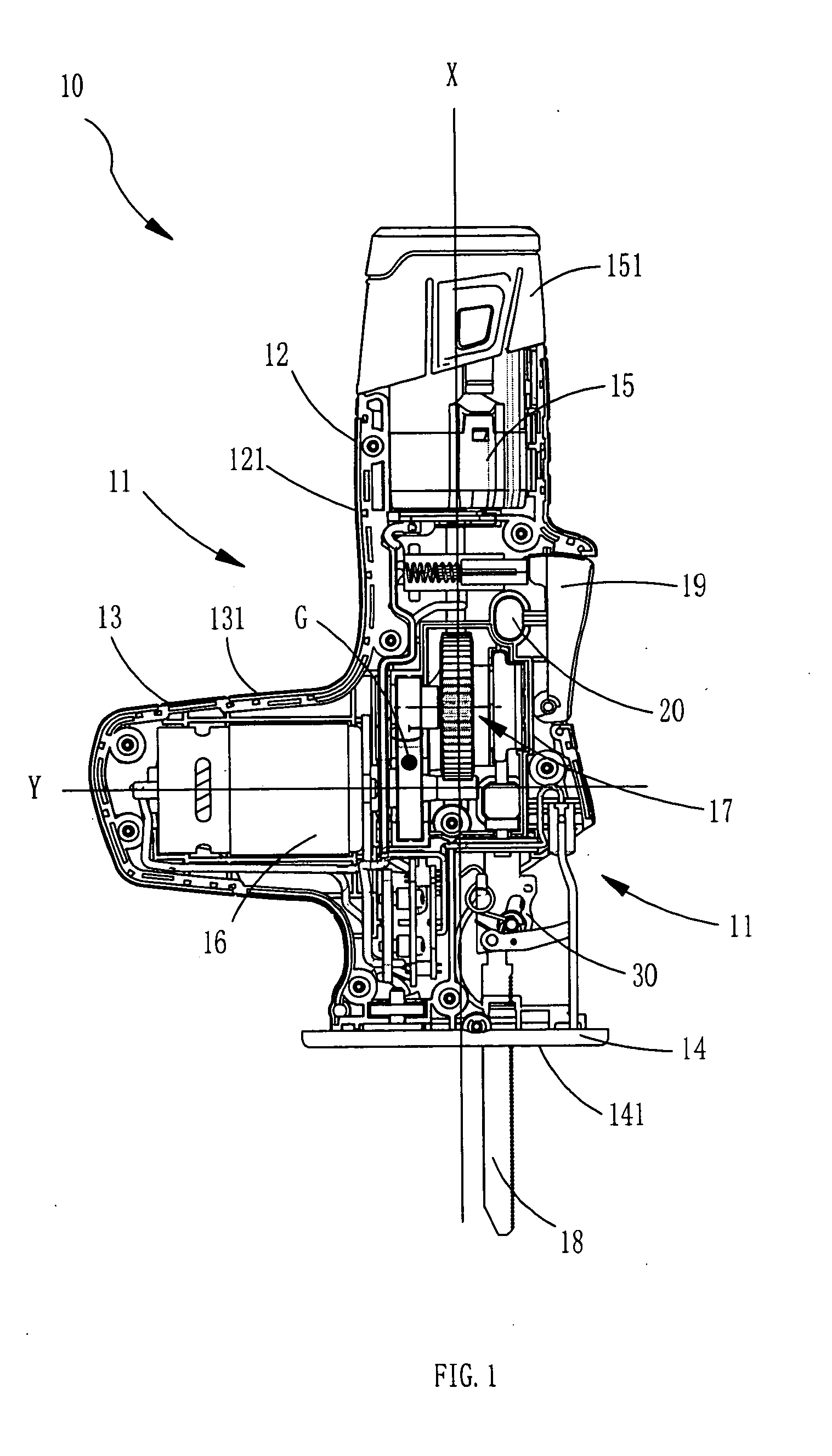 Handheld reciprocating saw and the operating method thereof