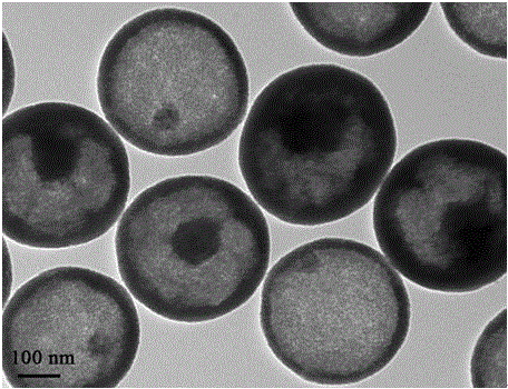 Double-silicon-source-oriented hollow-sandwich-hollow silicon dioxide mesoporous material and synthesizing method thereof