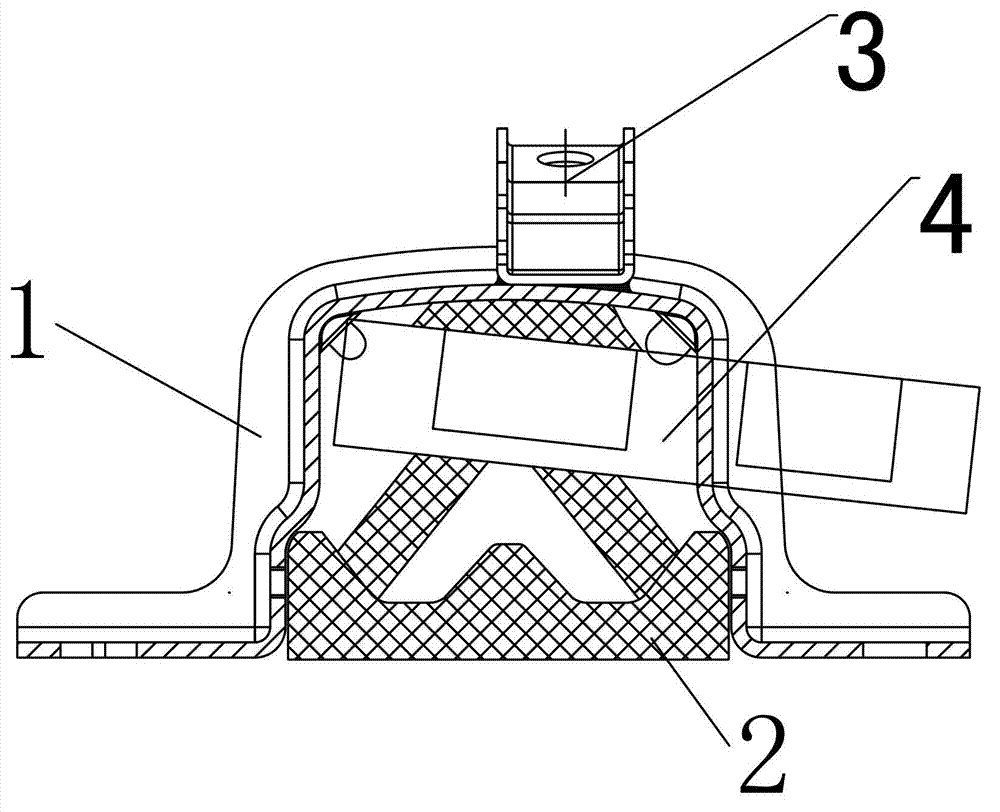 Shock-absorbing device for engine support