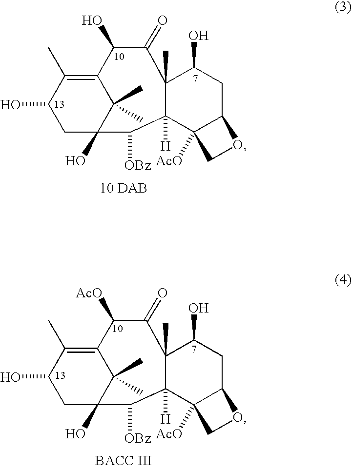 Semi-synthetic conversion of paclitaxel to docetaxel