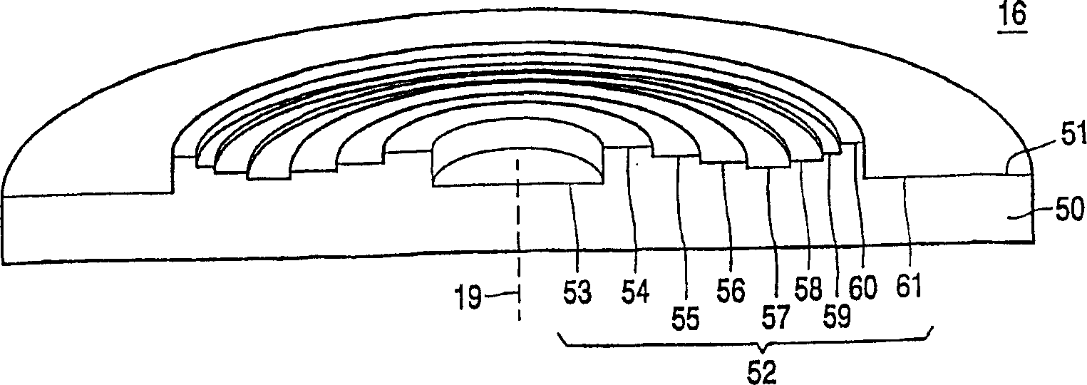 Optical head for scanning record carrier