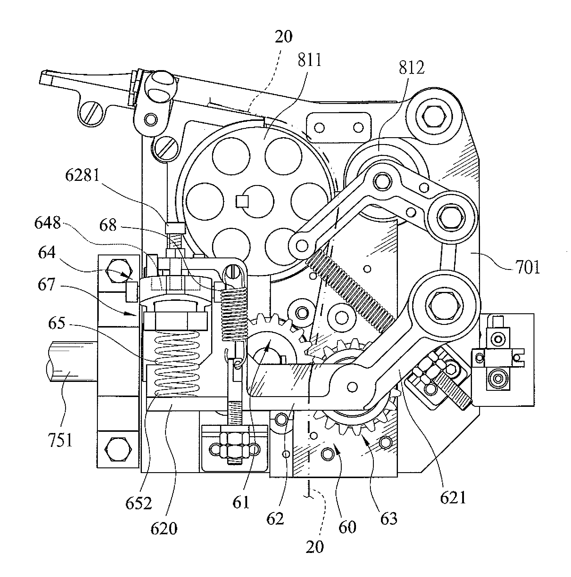 Reverse tension mechanism for a strapping machine