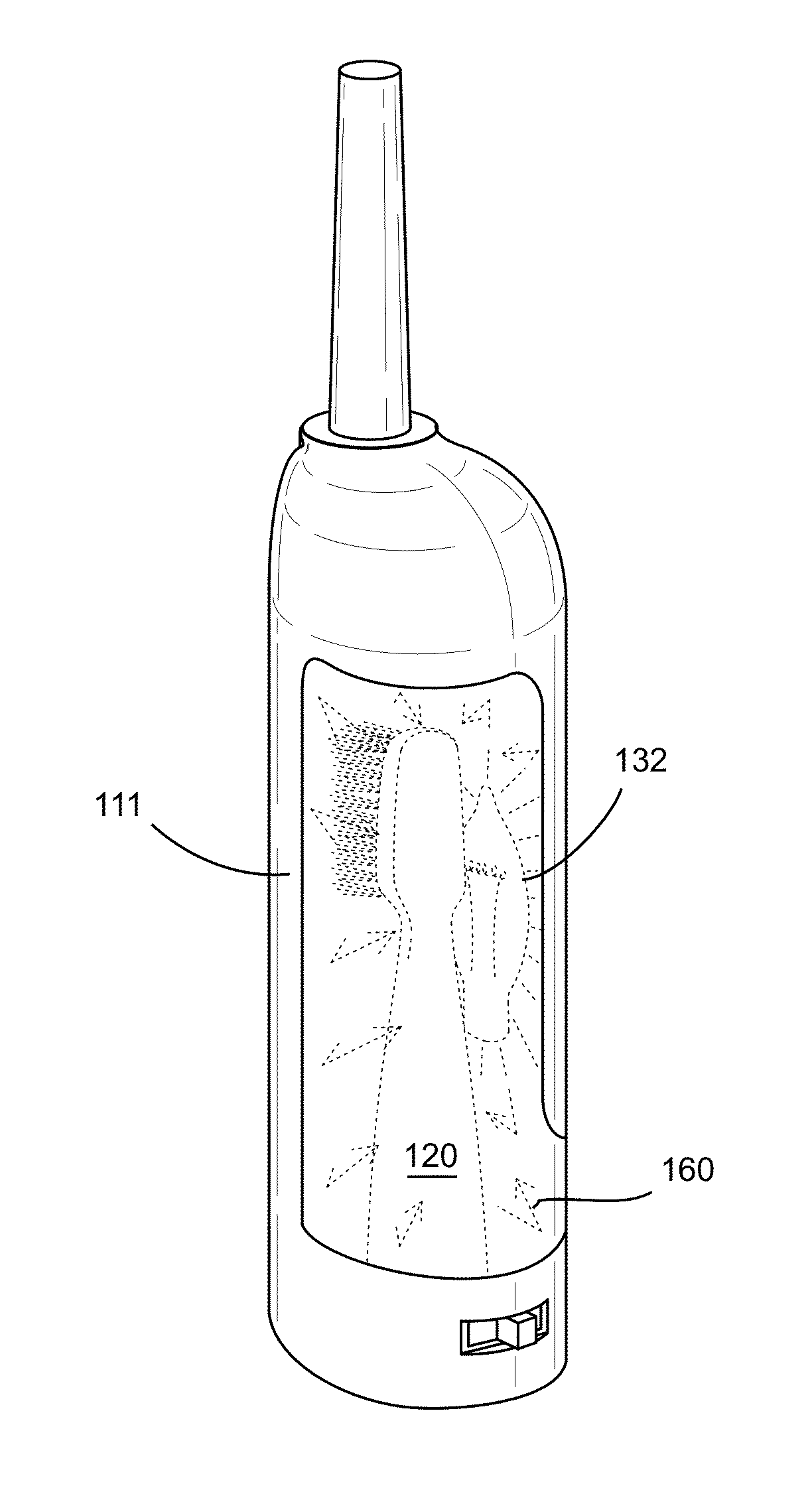 Dental device having an integrated sanitation chamber