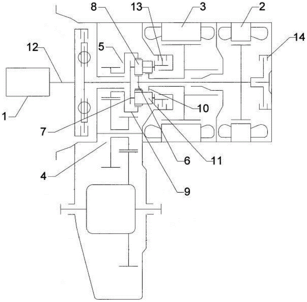 An energy recovery control method for a dual planetary row four-shaft hybrid power system