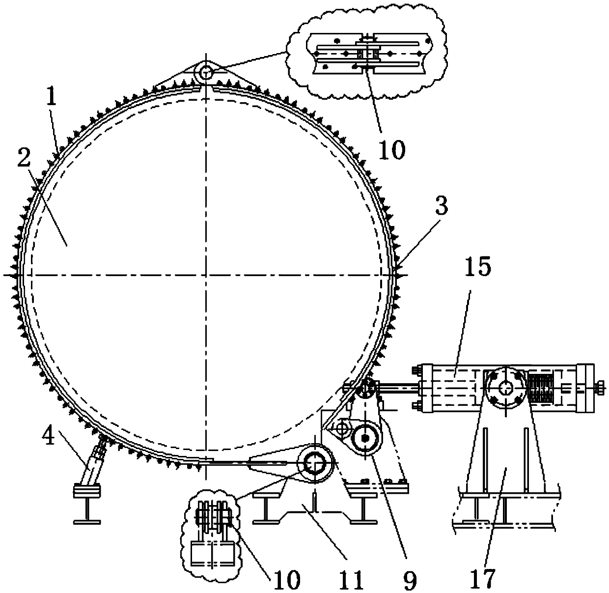 Belt type braking device for anchor machine