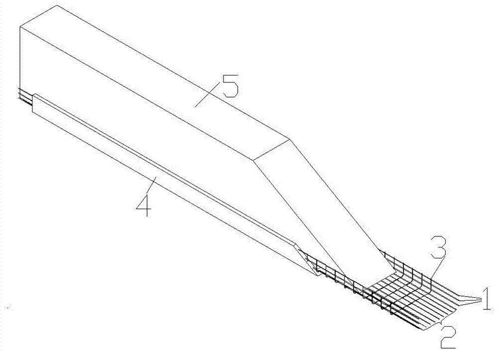 Anchoring-device-free prestress high-strength steel stand mesh U-shaped concrete member reinforcing method