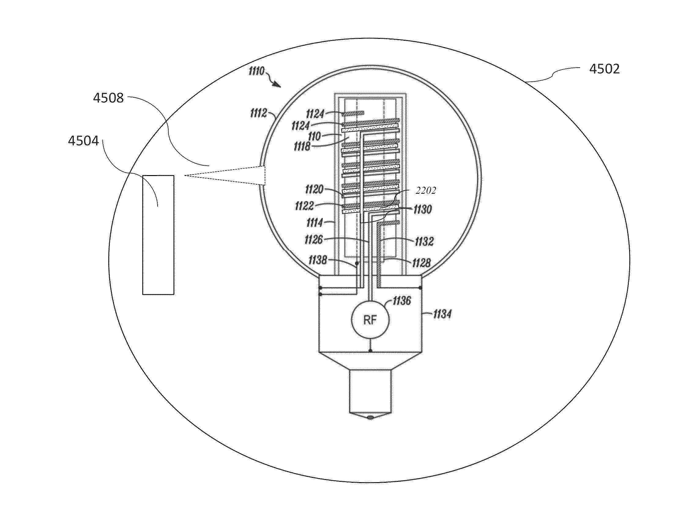 Induction RF fluorescent lamp with helix mount