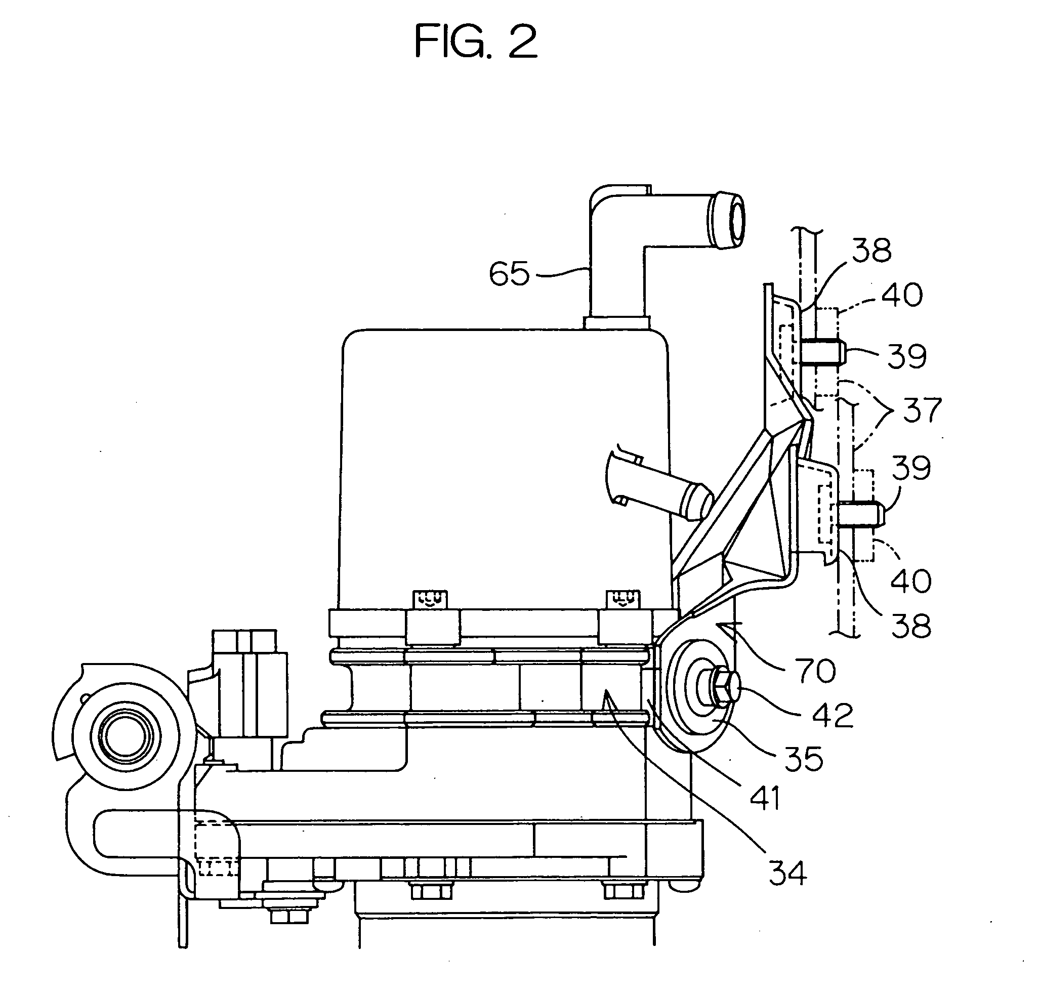 Elastic support device and power steering device