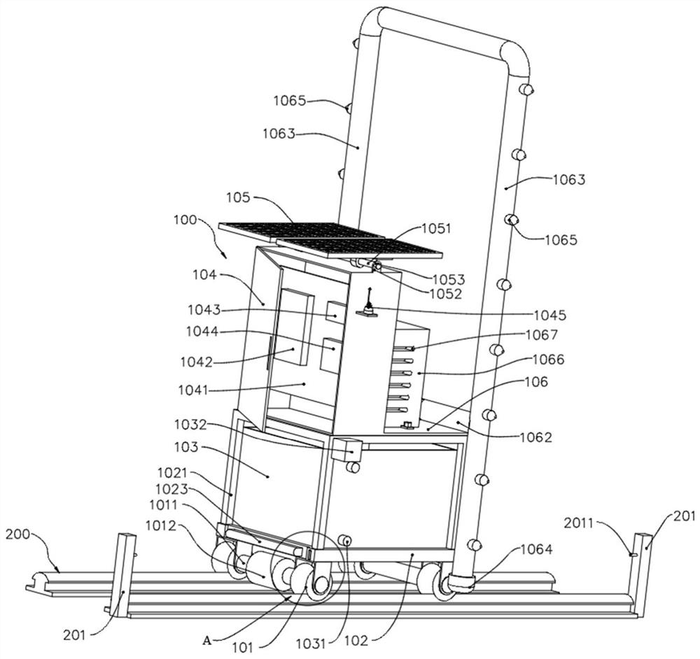 Spraying device and method for improving surface strength of PC bricks