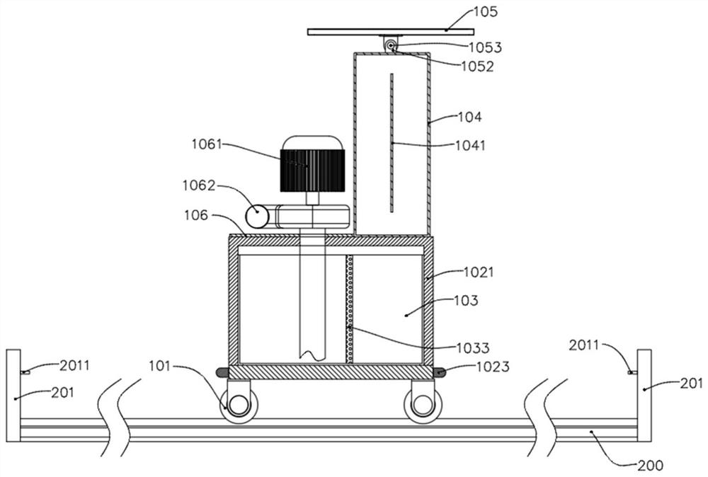 Spraying device and method for improving surface strength of PC bricks