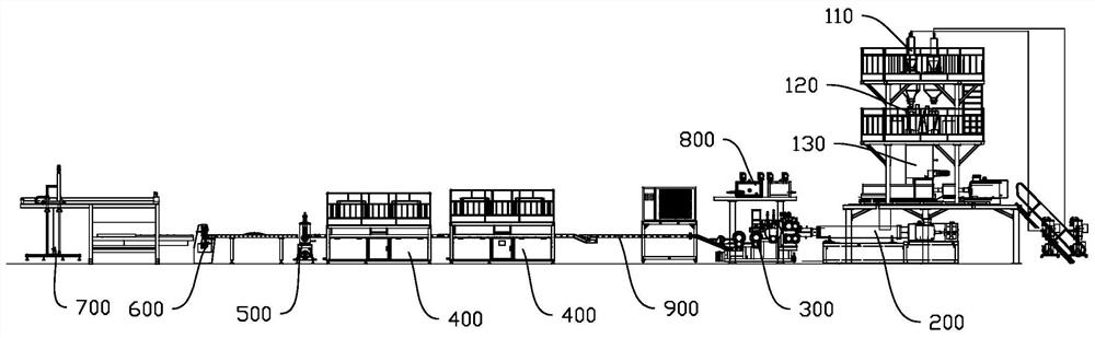 PVC floor and production line and preparation method thereof