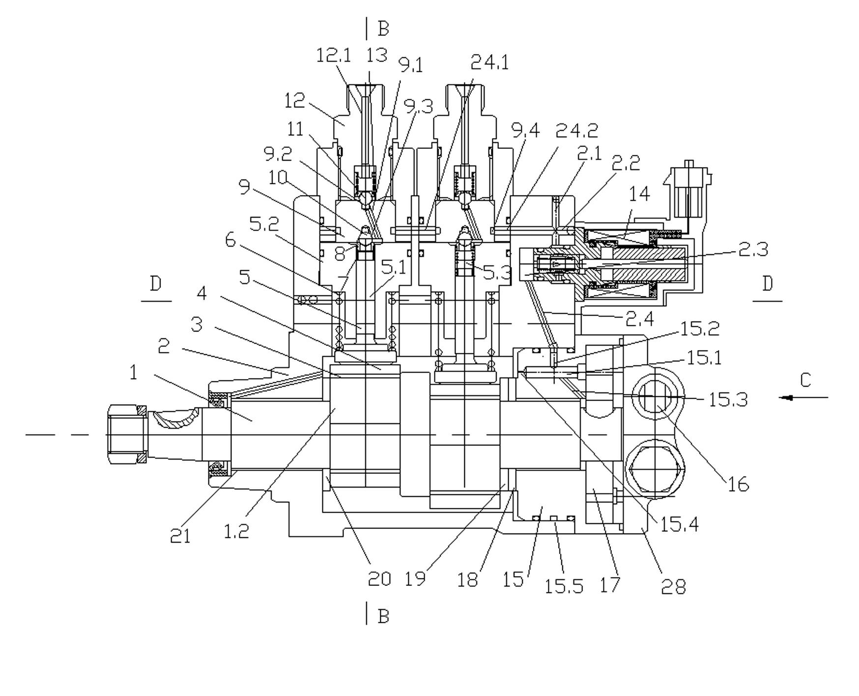 In-line type fuel feed pump of high-pressure common rail system