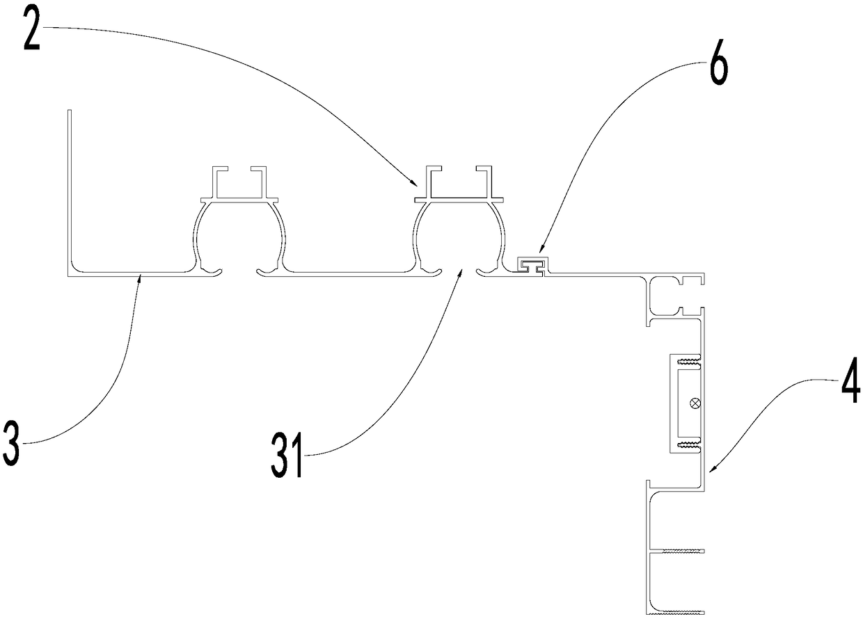 Ceiling structure integrated with curtain box