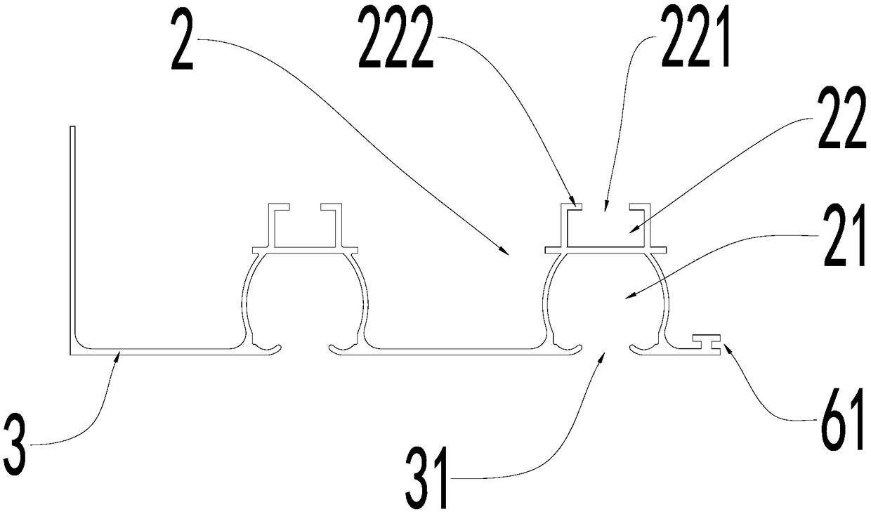 Ceiling structure integrated with curtain box