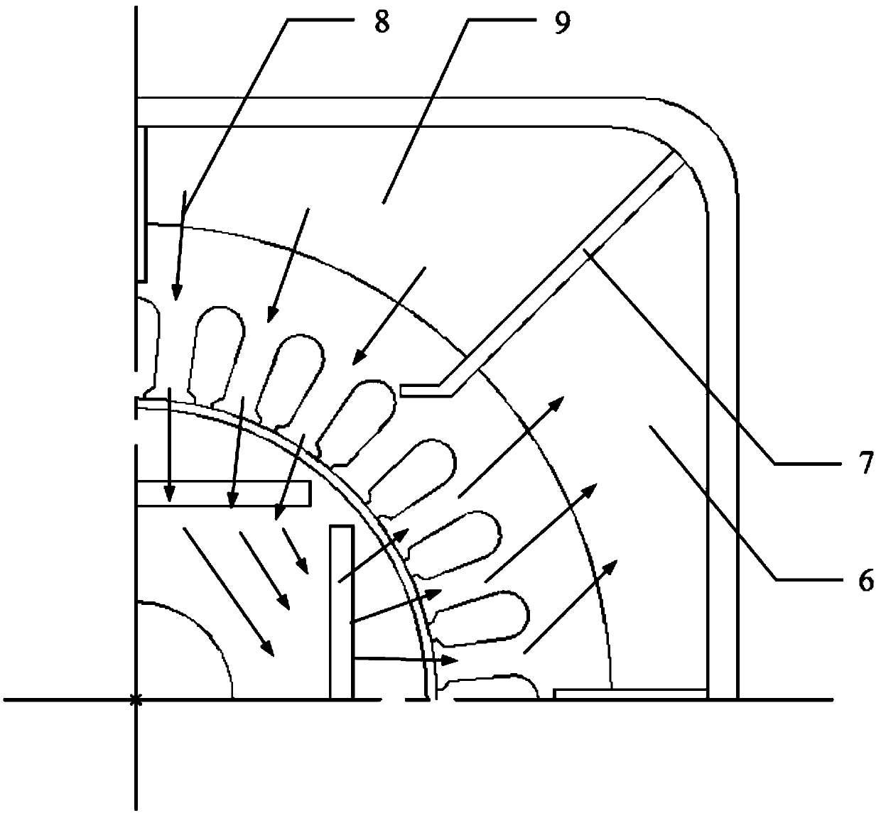 Hybrid ventilation cooling system and method for permanent magnet traction motor