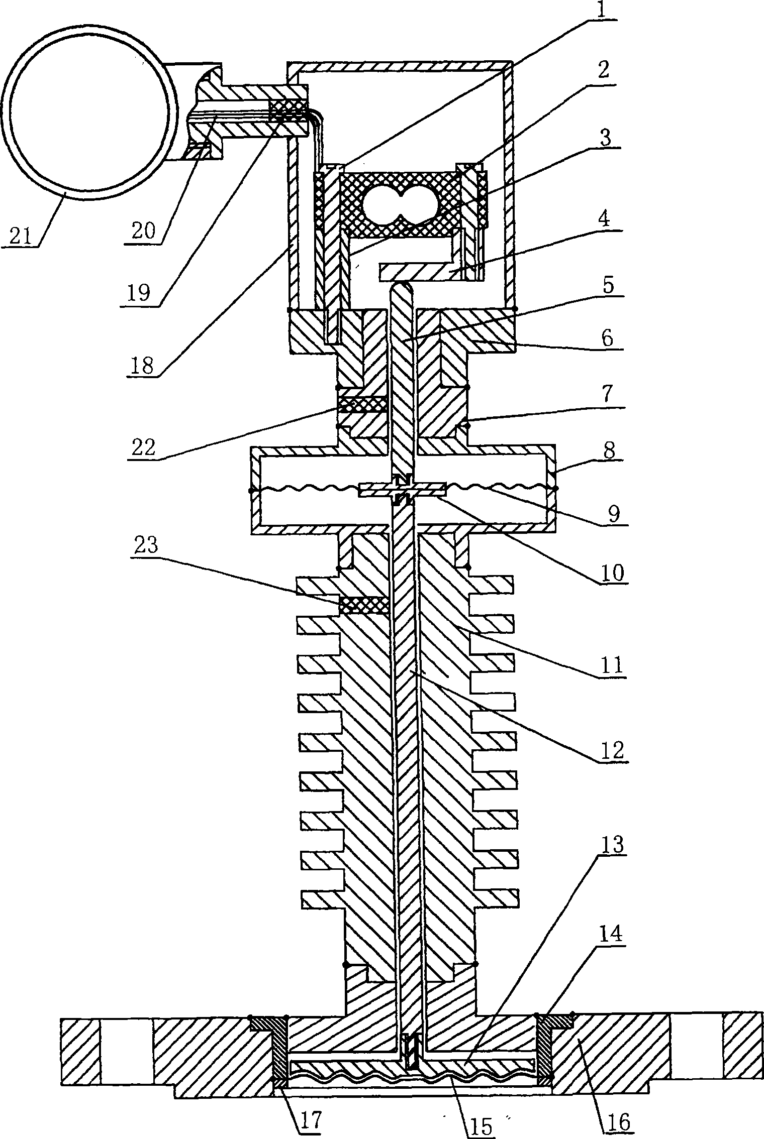 Pressure sensor/converter for converting force to pressure