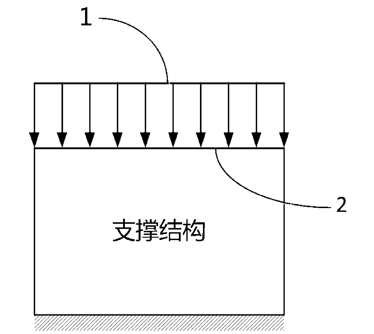 Topological optimization design method based on pressure load of solid weight onto additional unit