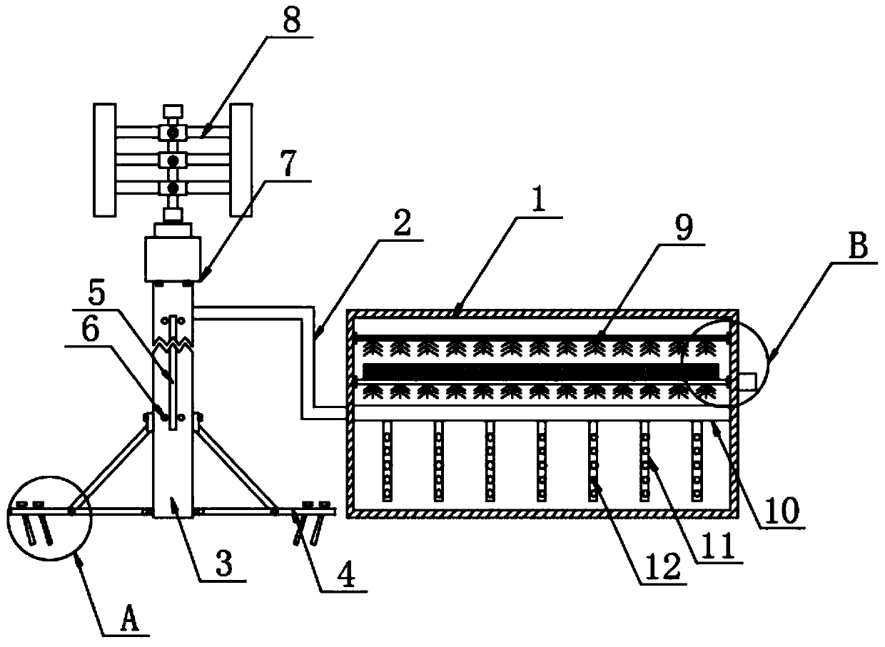 Wind energy oxygen supply type rural domestic sewage treatment device