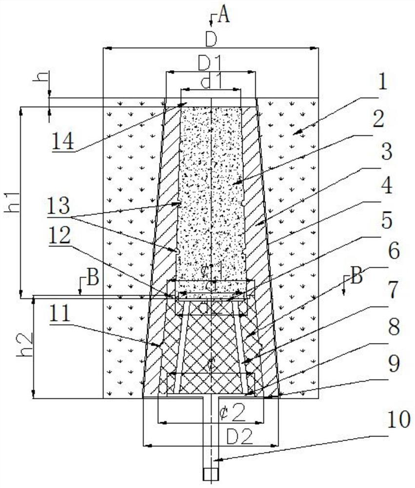 Dispersion type integral steel ladle bottom blowing air brick as well as forming process and application method thereof