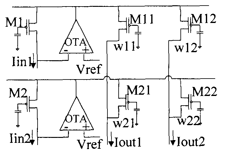 Design method for field programmable analog array (FPAA)-based reconfigurable vector-matrix multiplier