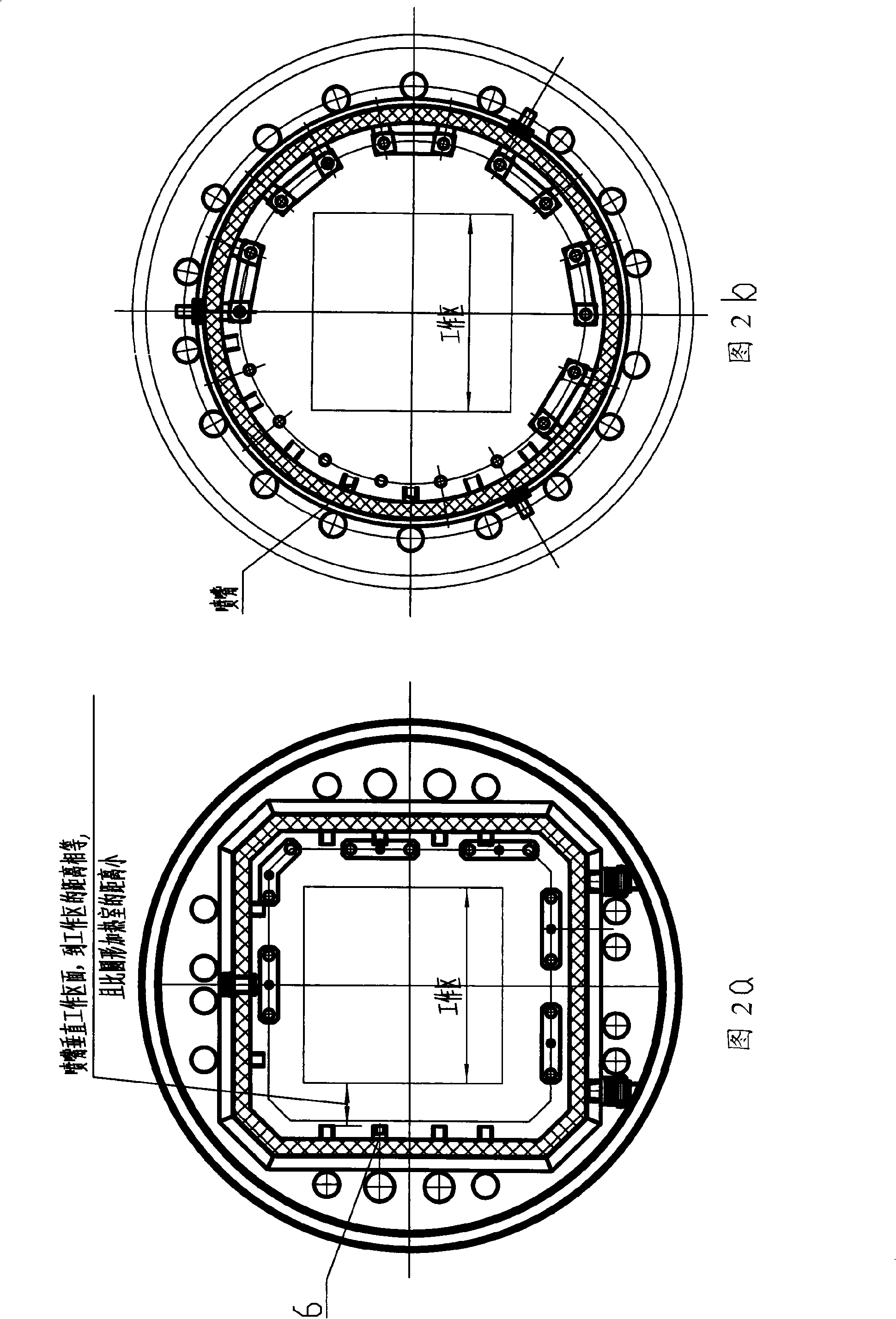 Nozzle cooling vacuum gas quenching furnace capable of convection heating