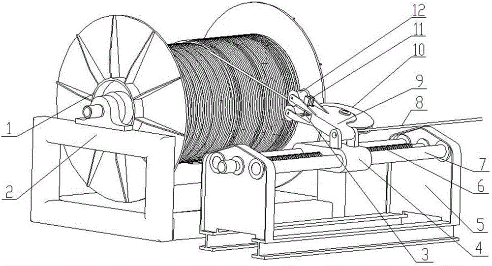 Winch cable arrangement rope disorder automatic detection device