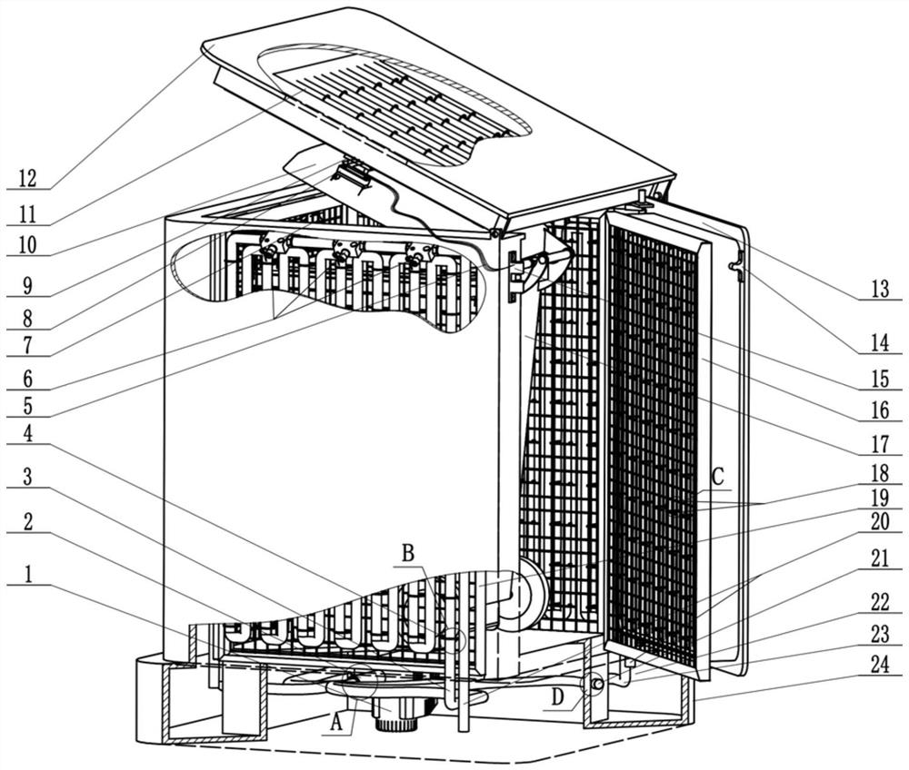 Cage type water-cooling and mist-cooling double-circulation cooling device for garbage can and garbage can