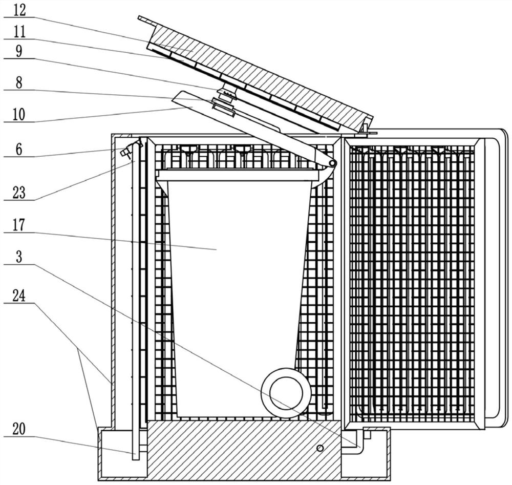 Cage type water-cooling and mist-cooling double-circulation cooling device for garbage can and garbage can