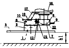 Compound support leg disk mounting device for engineering vehicle