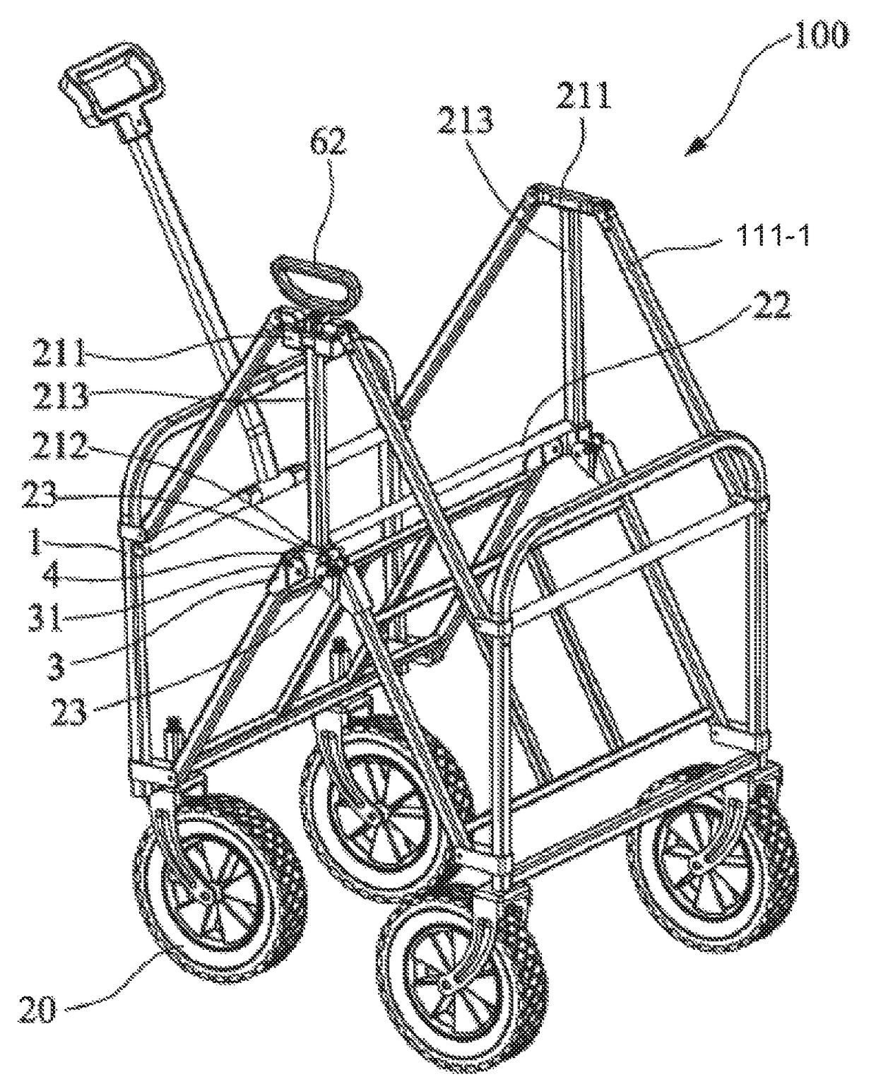 Connecting and stabilizing mechanism of foldable cart and foldable cart having same