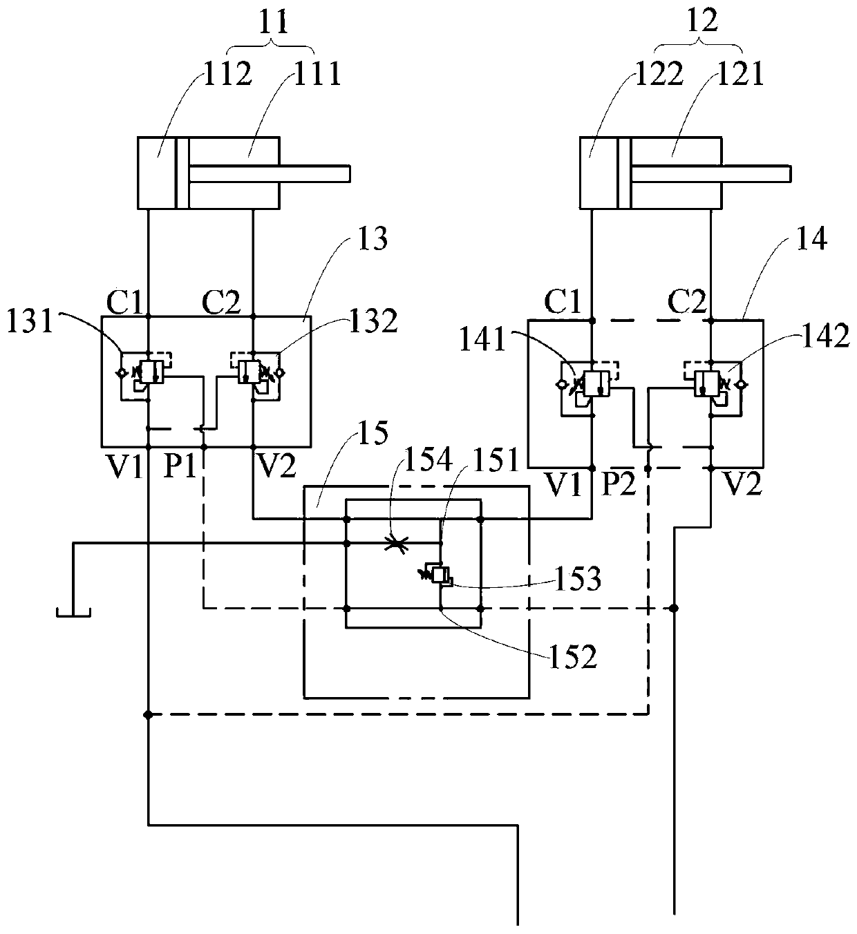 Crank arm type aerial work vehicle hydraulic system