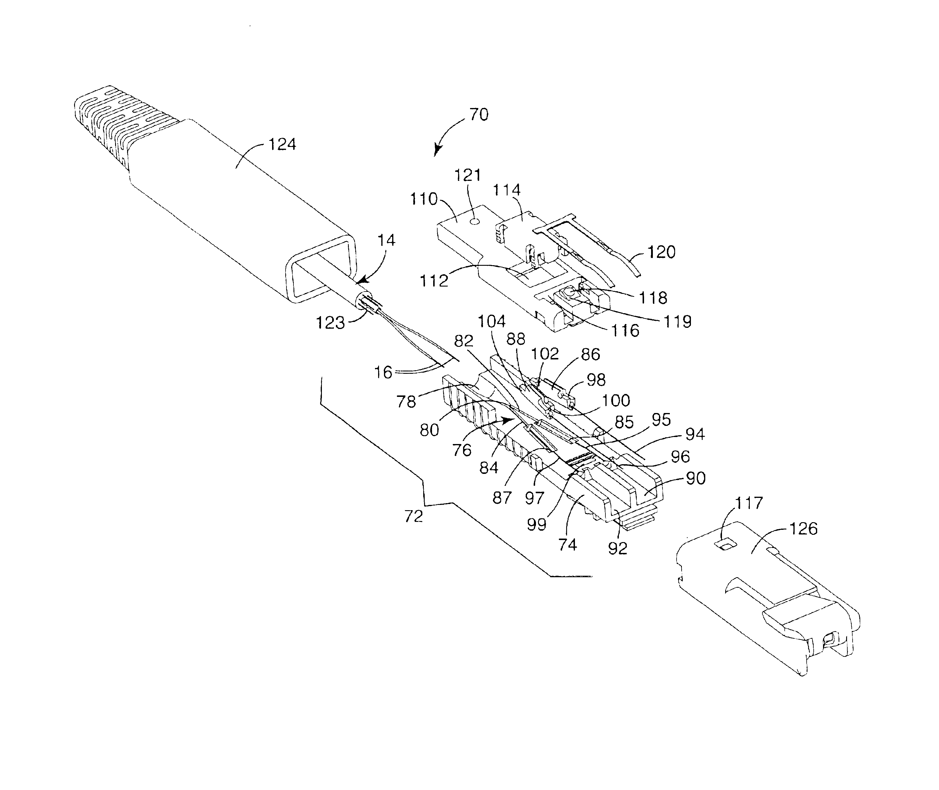 Optical fiber plug including fiber positioning holder