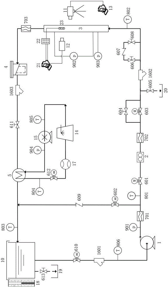 Nuclear reactor fuel assembly bottom nozzle hydraulic scouring test system and test method thereof