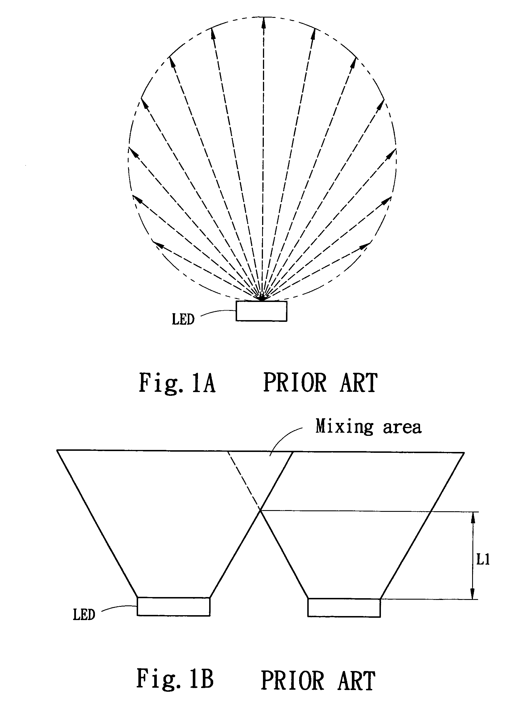 Side emitting LED and lens