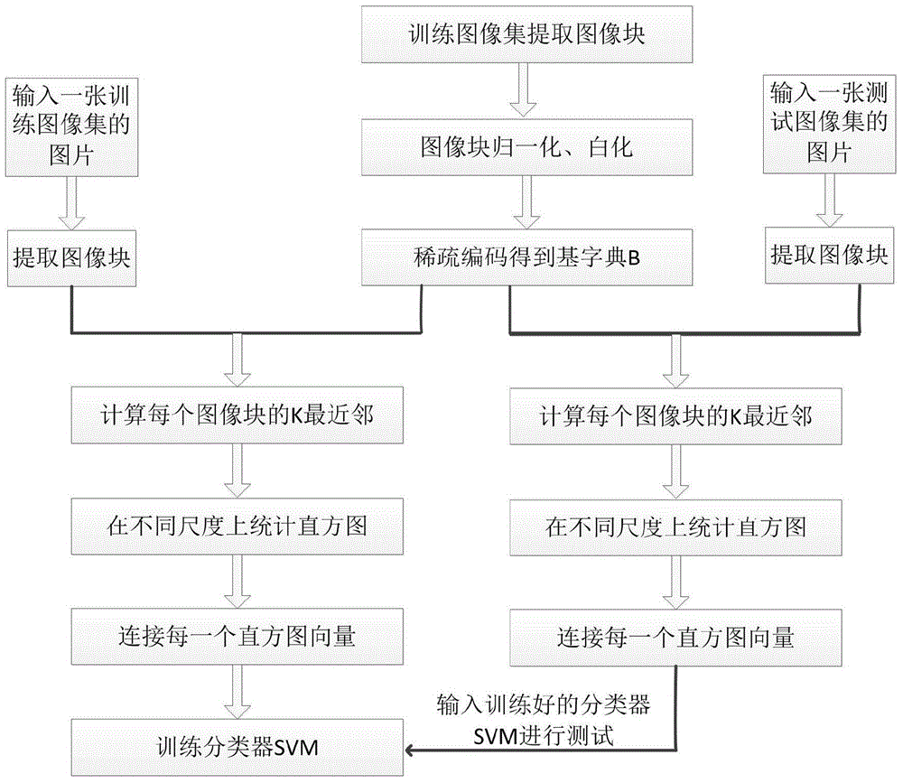 Large image classification method based on sparse coding K nearest neighbor histograms