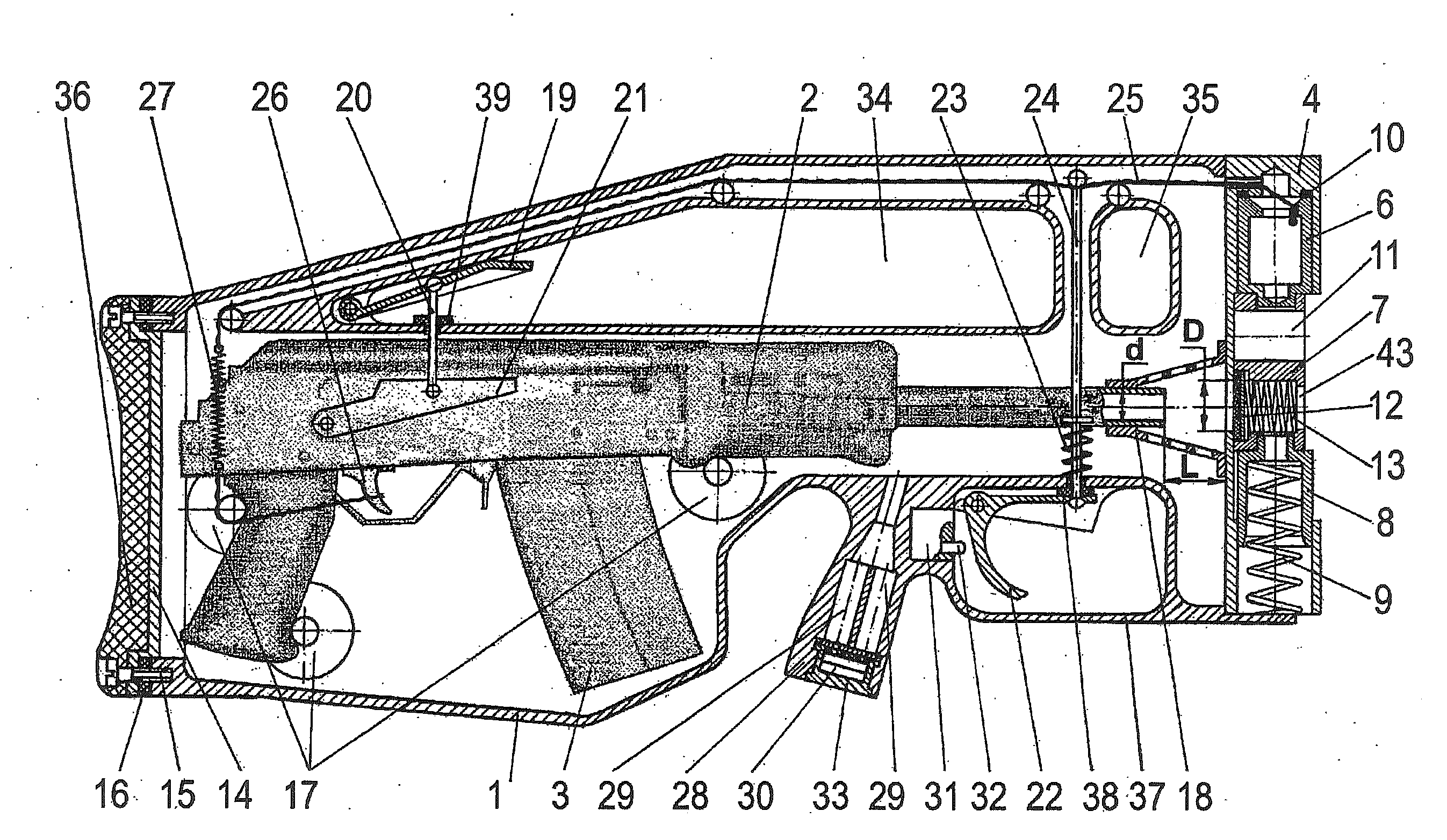 Device for underwater firing from a firearm