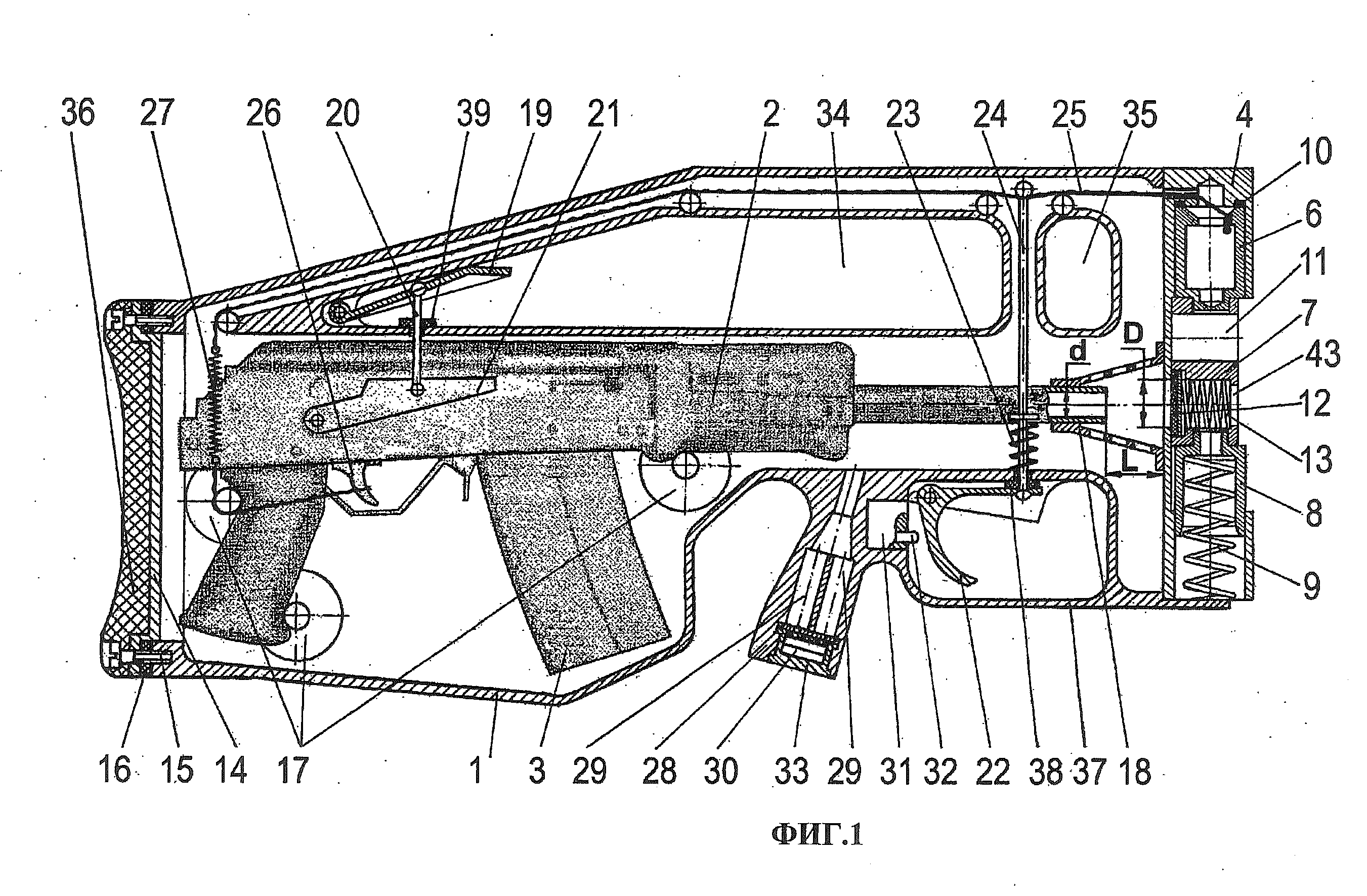 Device for underwater firing from a firearm