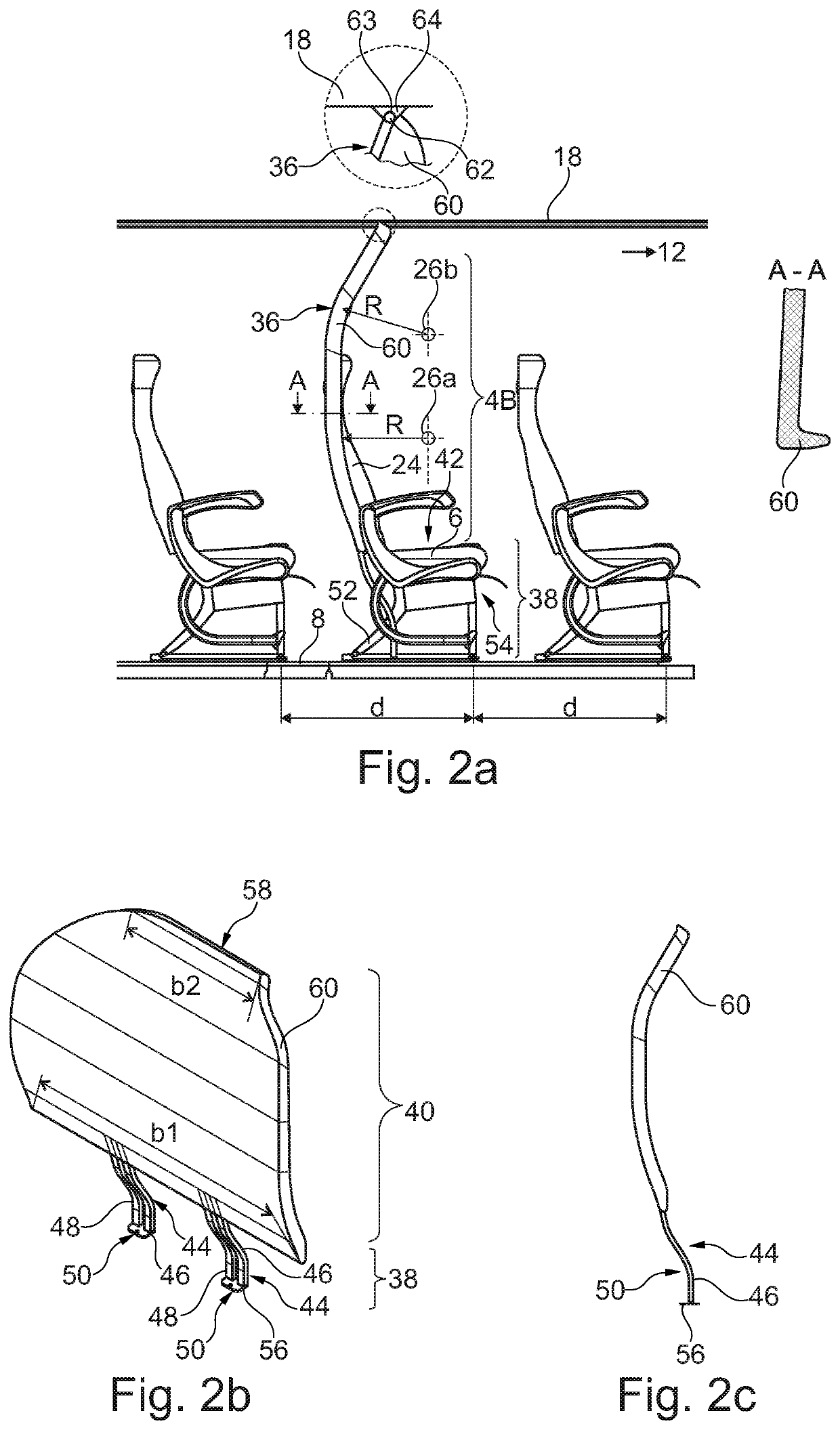 Partition wall module for a cabin of a vehicle for an optical and mechanical separation of different cabin regions