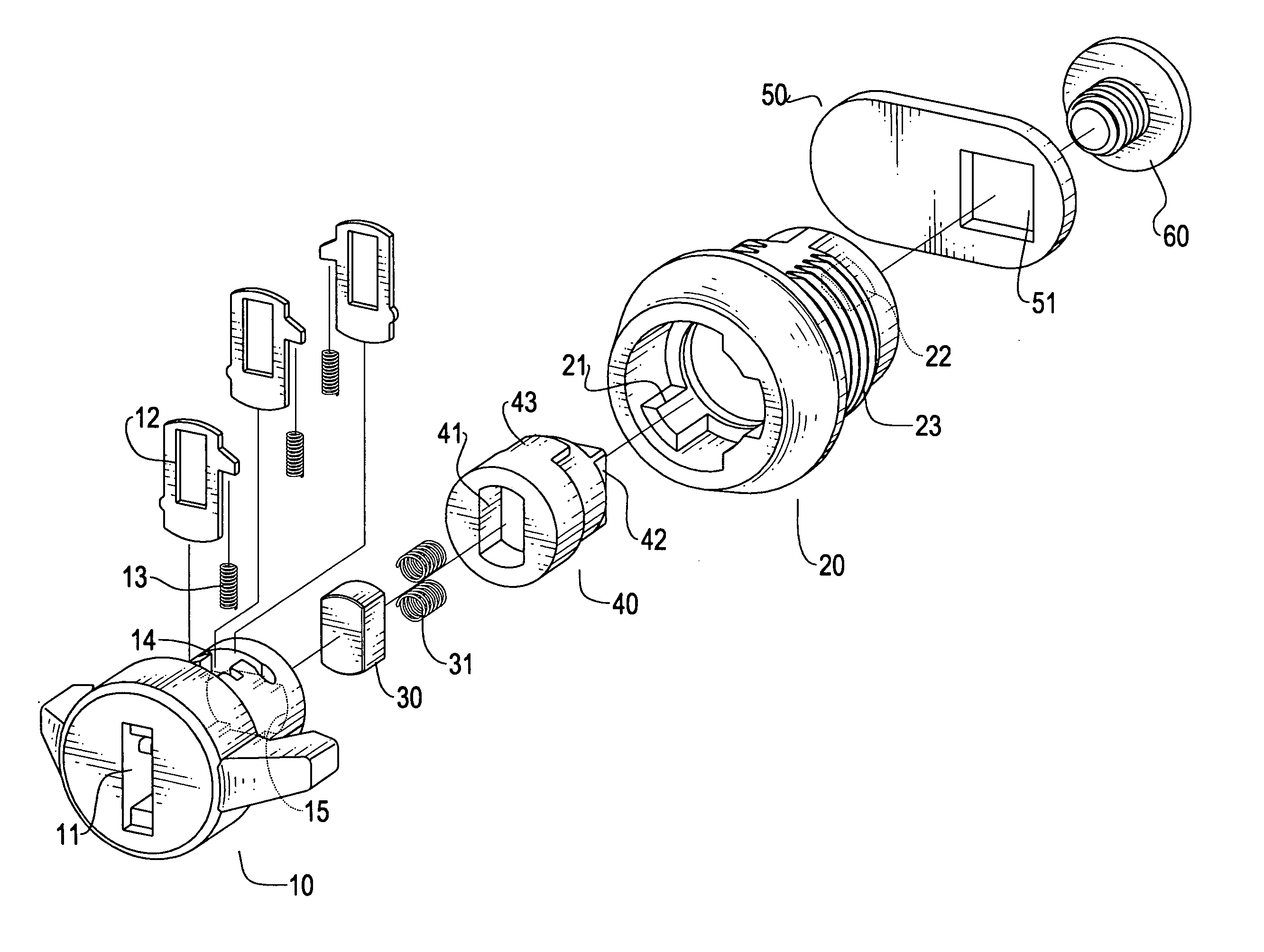 Lock with a sliding block movably received in the control knob to selectively drive the latch