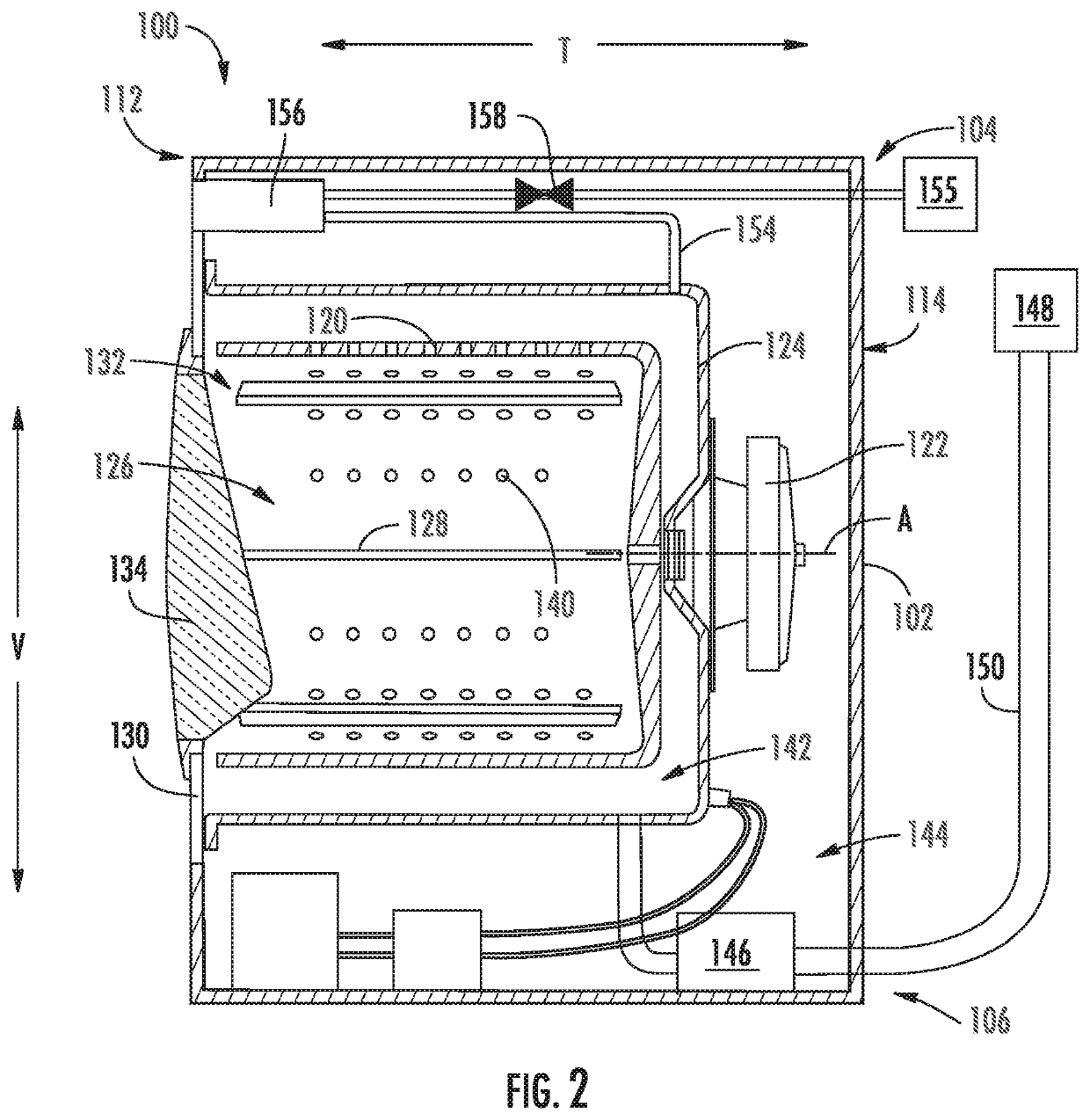 System and method for lowering humidity within a washing machine appliance