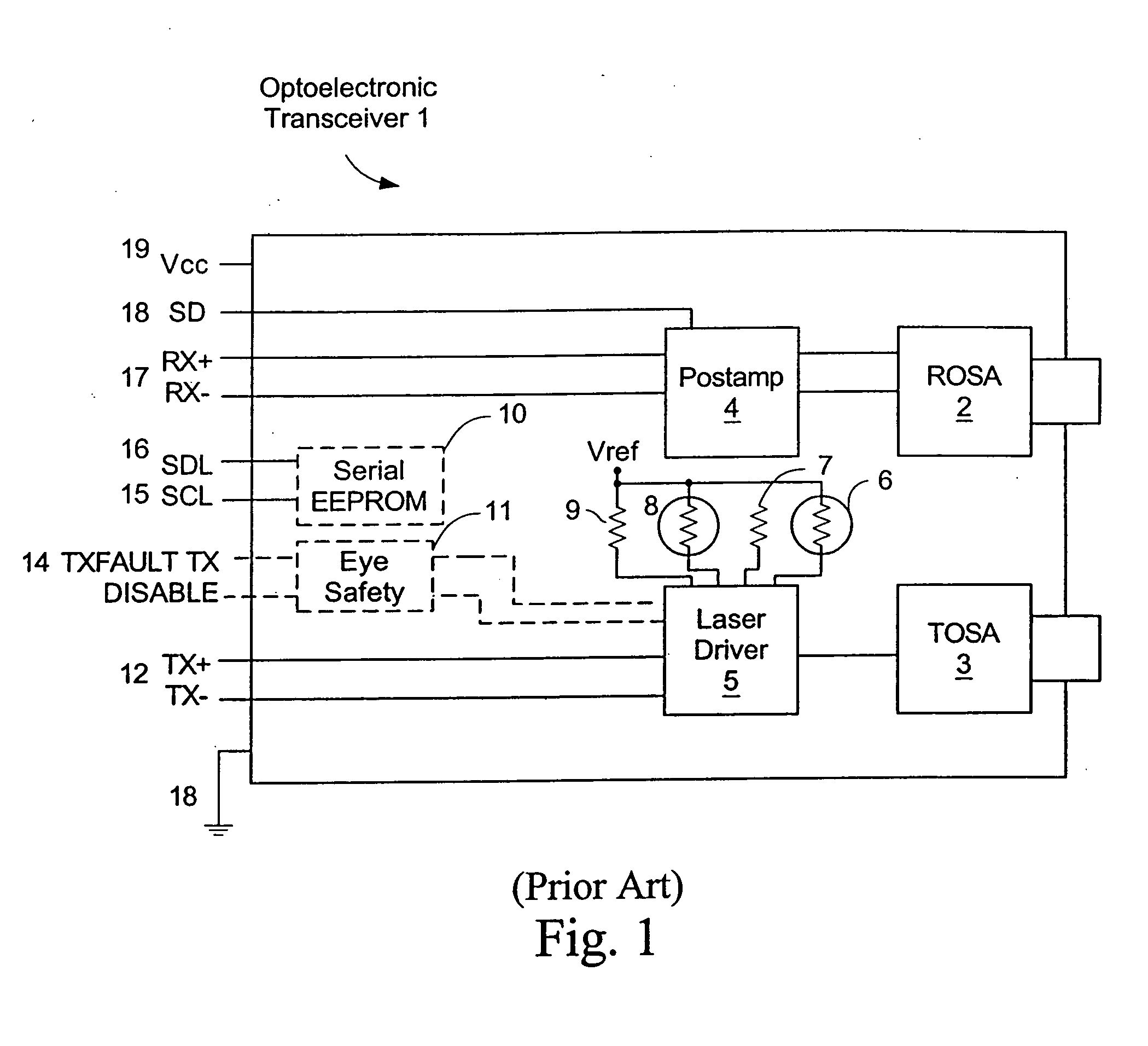 System and method for protecting eye safety during operation of a fiber optic transceiver