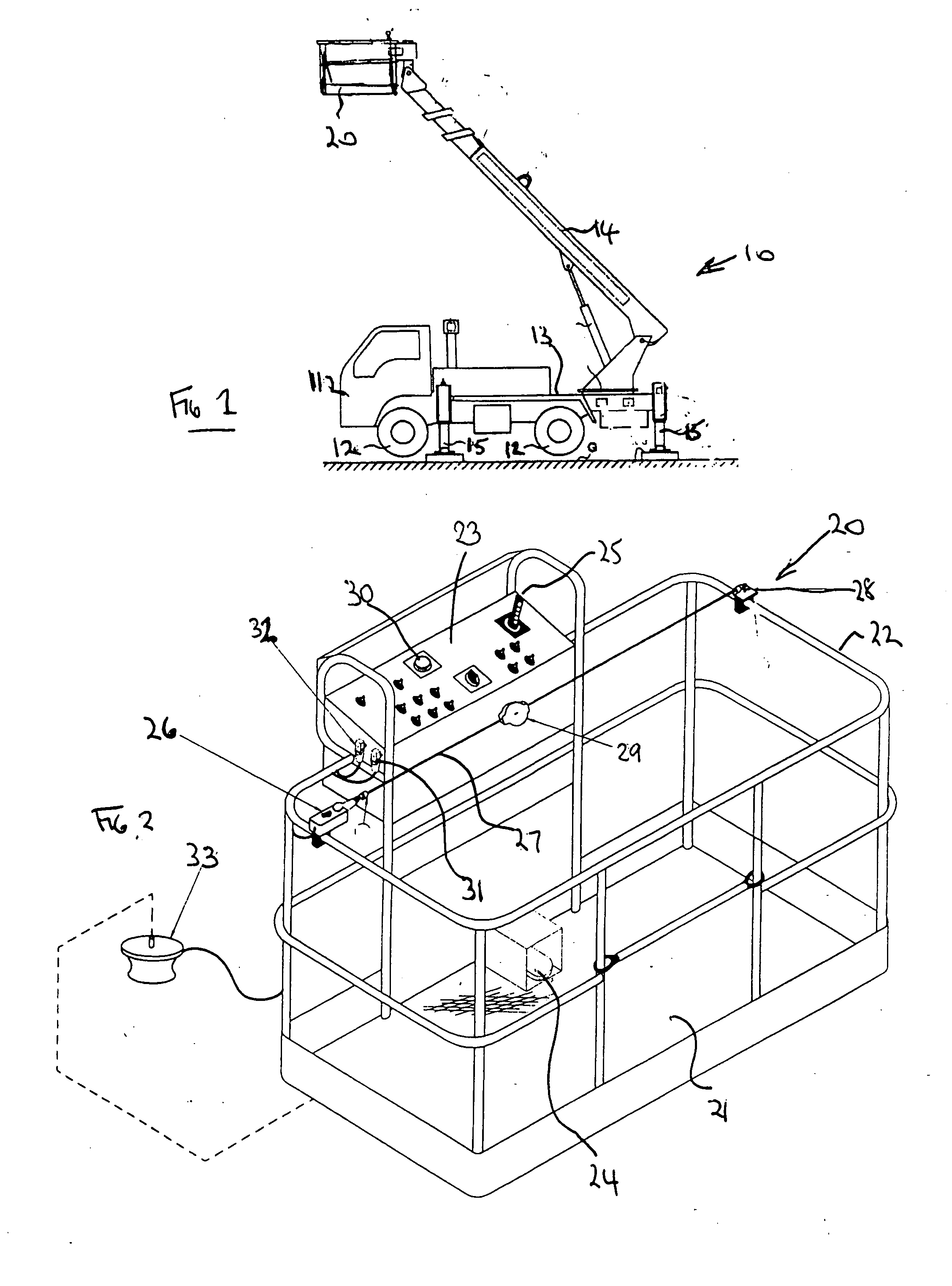 Aerial lift with safety device