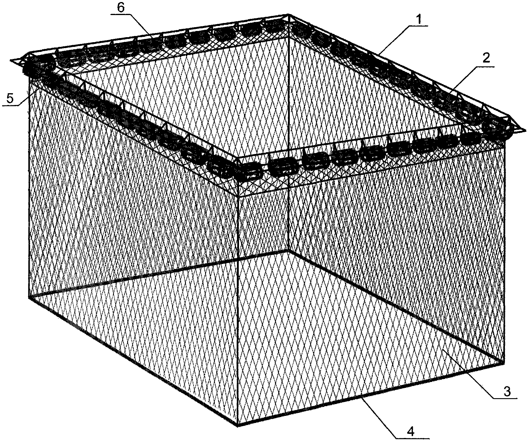 Processing method for wind and wave resistance square metal net box